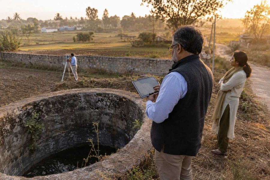 buyer-checking-well-water-source-farmland