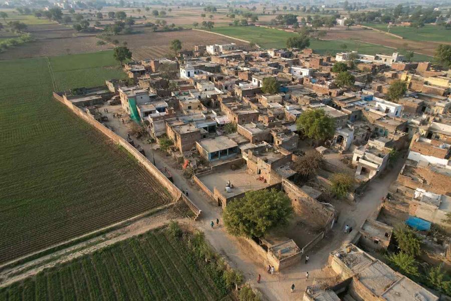 aerial-view-village-abadi-deh-farmland